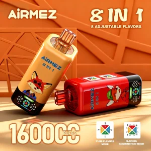 Airmez FOX 8 IN 1 — Einweg E-Zigarette mit 160.000 Zügen | 4 Geschmäcker pro Gerät