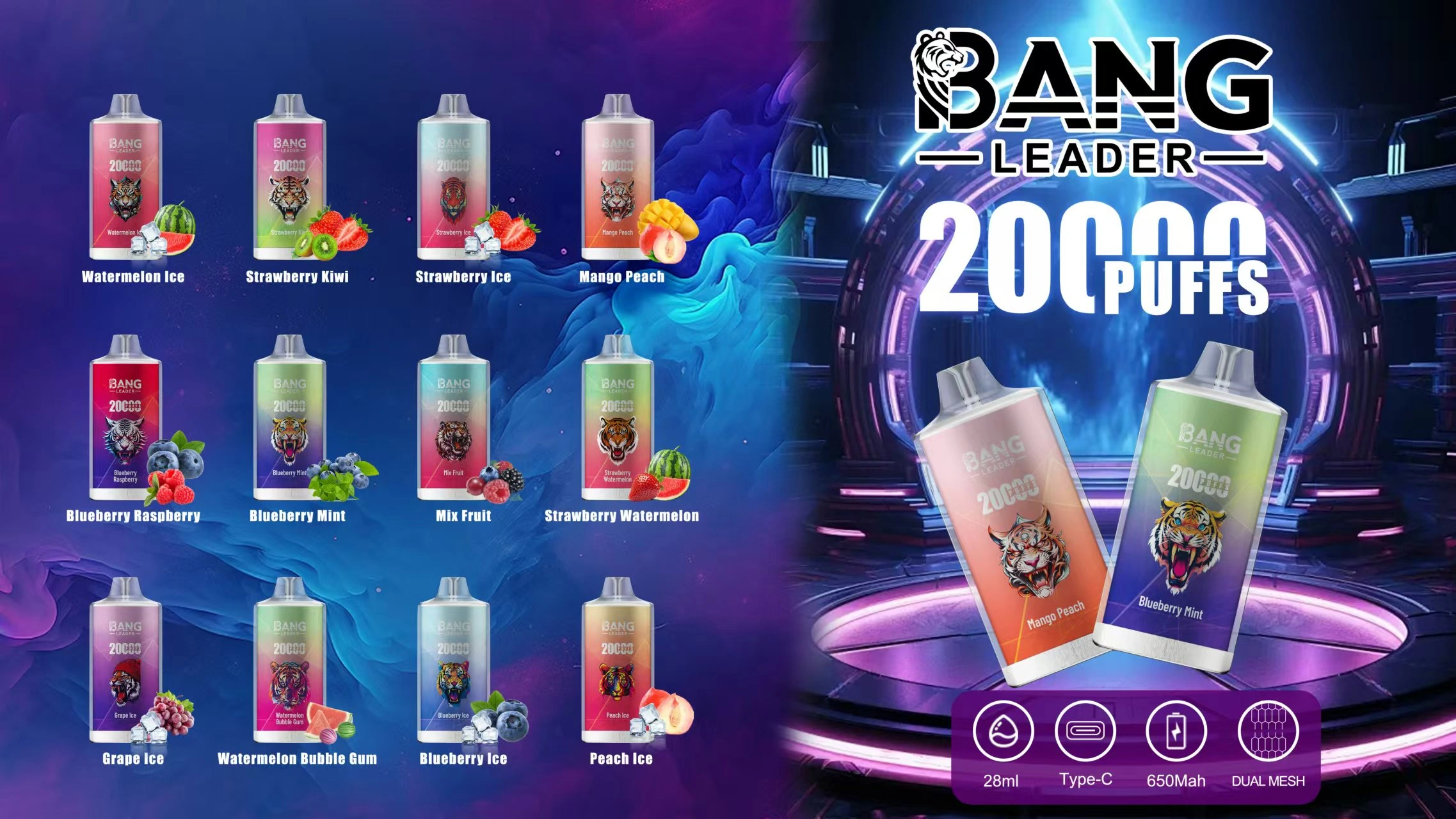 Bang Leader 20K — Einweg E-Zigarette mit 20.000 Zügen | Versand aus Deutschland 3 Bang Leader 20K — Einweg E Zigarette mit 20.000 Zuegen Versand aus Deutschland NexPuffEU 1