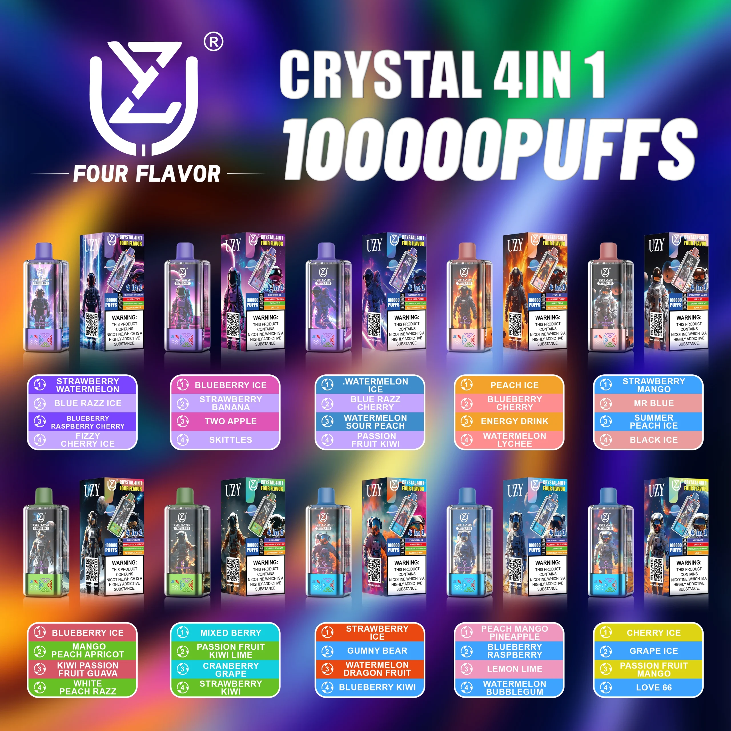 UZY Crystal 4-in-1 100K — Einweg Vape mit 4 Tanks | Vier Sorten, ein Crystal-Gerät | Versand aus Deutschland 12 UZY Crystal 4 in 1 100K — Einweg Vape mit 4 Tanks Vier Sorten ein Crystal Geraet Versand aus Deutschland NexPuffEU 1 scaled