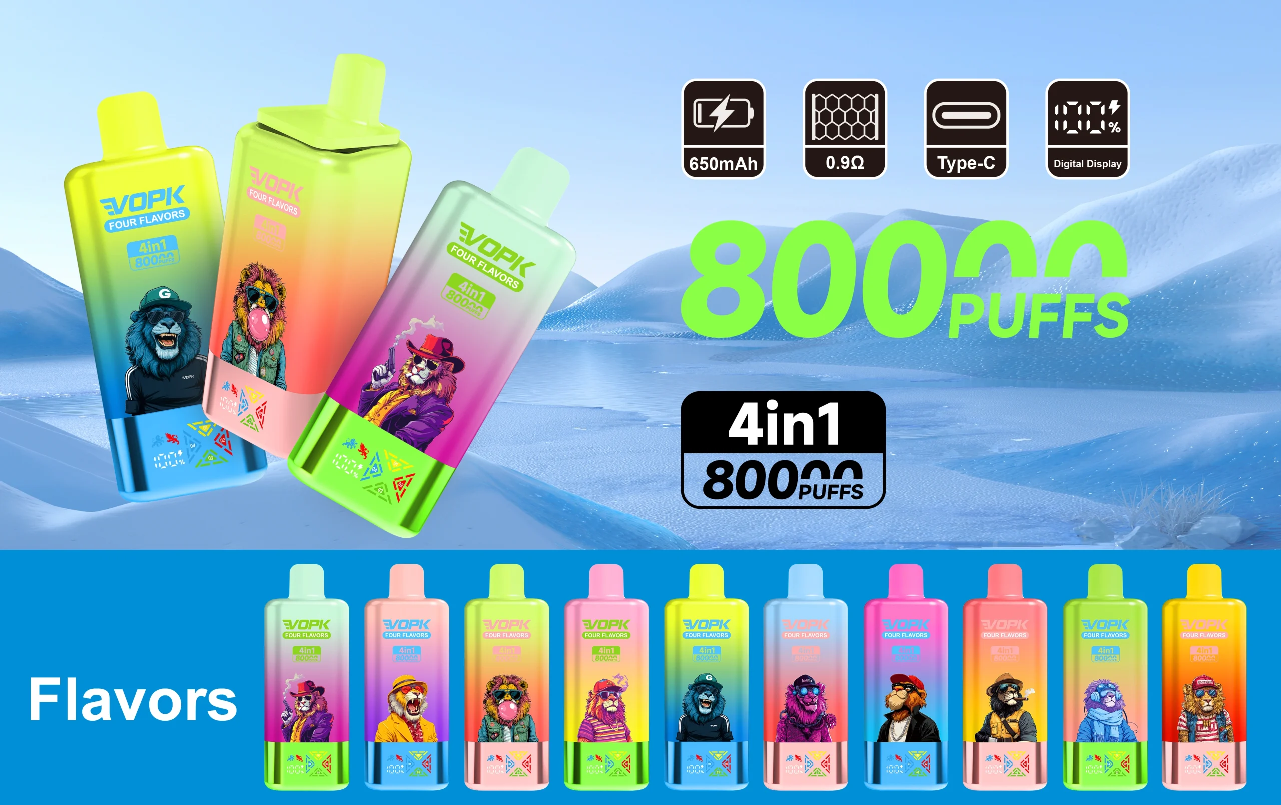 VOPK Four-Flavors 80000 Puffs — Vier Geschmäcker, ein Gerät, grenzenlose Freiheit 11 VOPK Four Flavors 80000 Puffs — Vier Geschmaecker ein Geraet grenzenlose Freiheit NexPuffEU 1 scaled