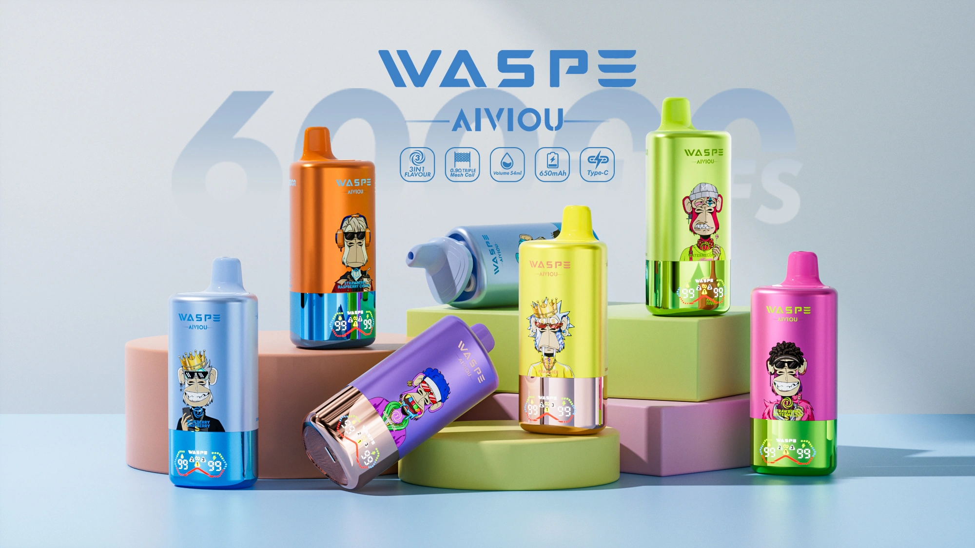 WASPE 3in1 60K — Einweg E-Zigarette mit 60.000 Zügen | Versand aus Deutschland 13 WASPE 3in1 60K — Einweg E Zigarette mit 60.000 Zuegen Versand aus Deutschland NexPuffEU 15