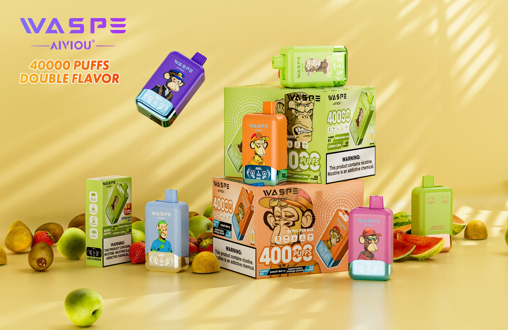 WASPE Double Flavor 40K — Einweg E-Zigarette mit 40.000 Zügen | Versand aus Deutschland 17 WASPE Double Flavor 40K — Einweg E Zigarette mit 40.000 Zuegen Versand aus Deutschland NexPuffEU 20