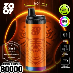 ZOOY King Triple 80000 — 3-in-1 Vape mit RGB-Lichtshow | 80.000 Züge | Versand aus Deutschland